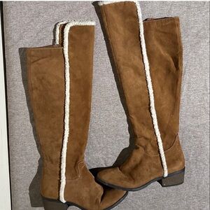 MIA Brown Over the Knee Boots comfortable casual office work tall boots 7 1/2